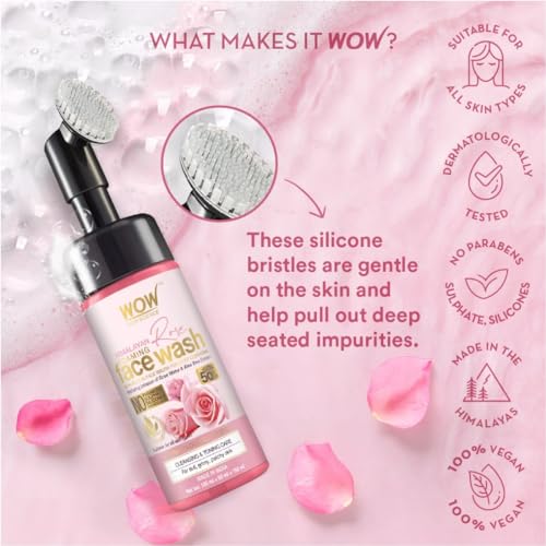 WOW Skin Science Himalayan Rose Foaming Face Wash with Built-in Face Brush - 150mL  (FROM INDIA SAB) - View 5 of 6