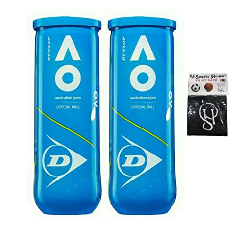 DUNLOP Australian Open Tennis Balls (Pack of 6) with SportsHouse Wrist Band  (FROM INDIA SAB) - Shop at Colombo Mall