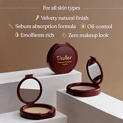 Dazller Face Combi (Contour 8012) - Moisturizing Liquid Makeup, 27ml + Classique Compact Powder, 9g, Lightweight, natural finish, skin friendly ingredients, no streaking, long wear  (FROM INDIA SAB) - View 3 of 3