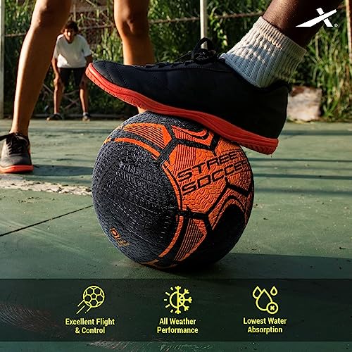 Vector X Street Soccer Rubber Moulded Football Size-5 (Orange, Black)  (FROM INDIA SAB) - View 3 of 4