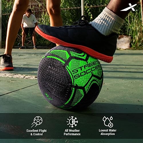 Vector X Street Soccer Rubber Moulded Football Size-5 (Green, Black)  (FROM INDIA SAB) - View 2 of 4