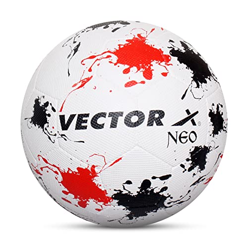 Vector X Neo Rubber Moulded Football (Color : White-Black-Red) Size : 5  (FROM INDIA SAB) - Shop at Colombo Mall