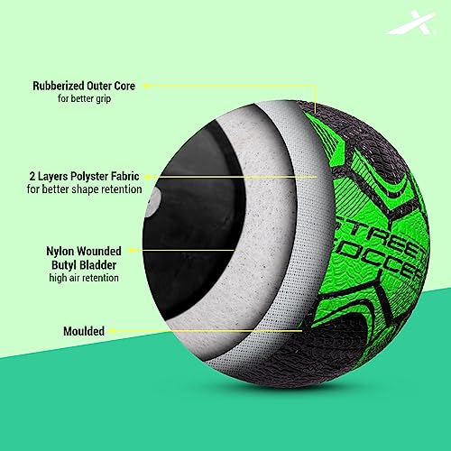 Vector X Street Soccer Rubber Moulded Football Size-5 (Green, Black)  (FROM INDIA SAB) - View 3 of 4