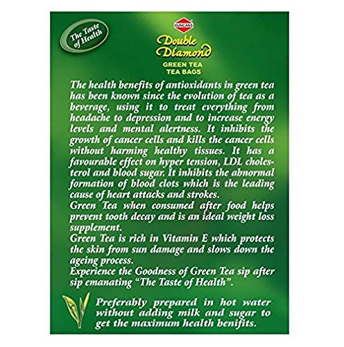 Duncans Double Diamond 100% Natural &amp; Pure Green Tea (Pack of 3 x 25 Tea Bags) (FROM INDIA SAB) - View 2 of 5
