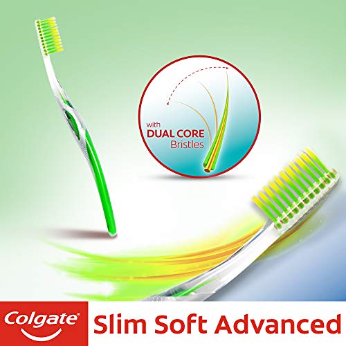 Colgate Slim Soft Advanced Toothbrush for adults -Multicolor,Manual,1 Piece (Ultra Soft) FROM INDIA(SAM) - View 2 of 3