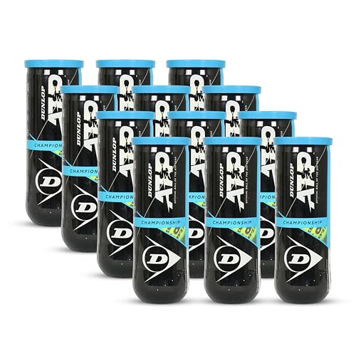 Dunlop Sports ATP Championship Extra Duty Tennis Balls V21, 12 x 3-Ball cans, Yellow (IMPROVED/12 x 3-Ball can V21)  (FROM INDIA SAB)