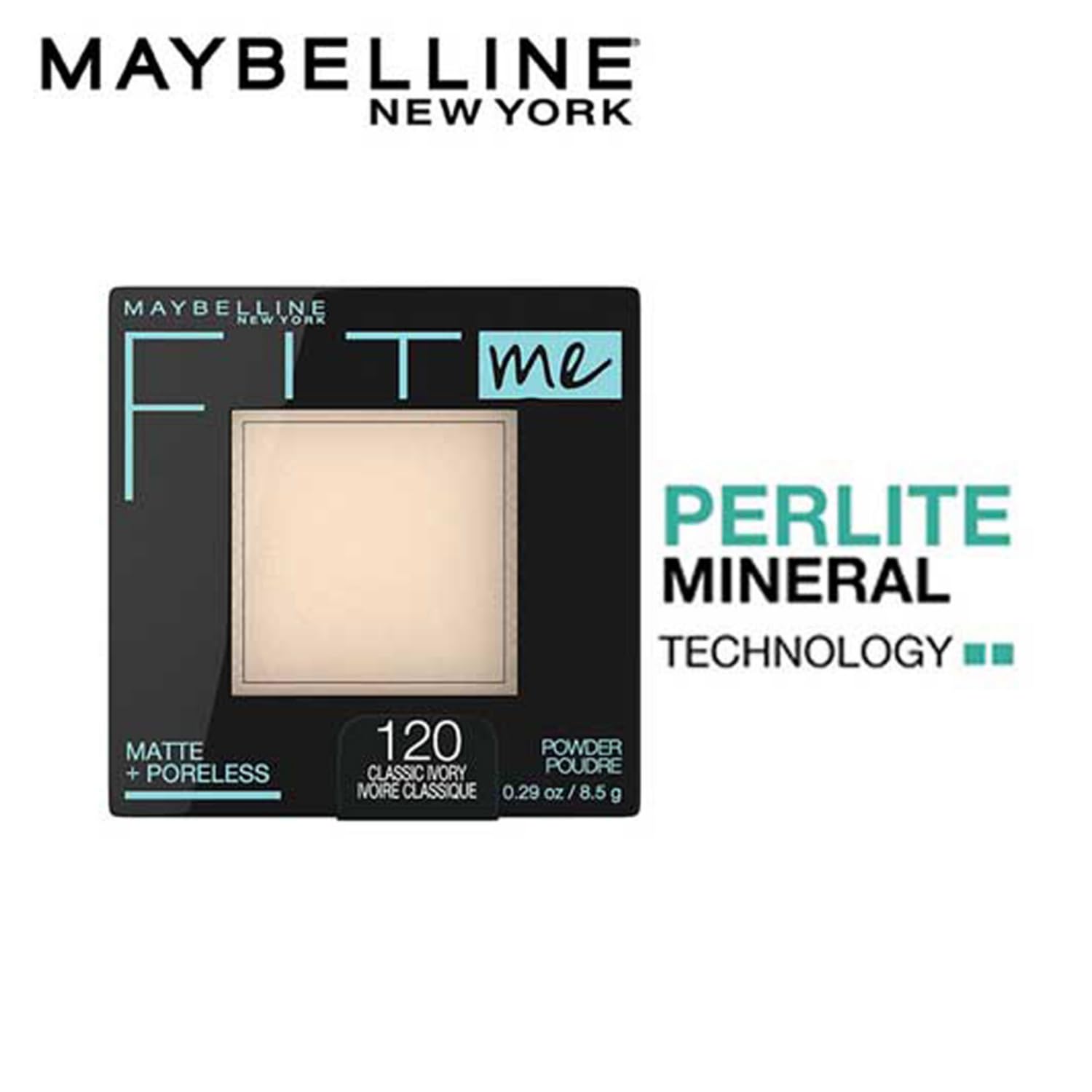 Maybelline New York Powder Foundation, Pressed Powder Compact, Mattifies Skin, Incl. Mirror and Applicator, Fit Me, 120 Classic Ivory, 8.5g FROM INDIA(SAM) - View 3 of 4