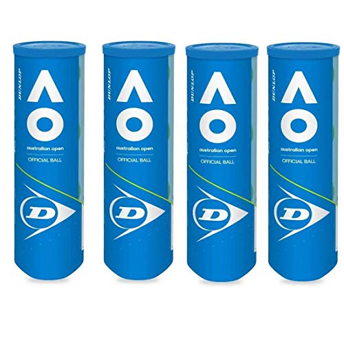 DUNLOP Rubber Tennis Balls, (Green)|4 Cans | 12 Balls (3 Balls/Can) (FROM INDIA SAB)