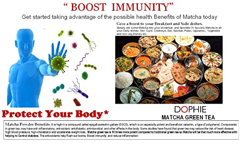 Dophie Neem Matcha Green Tea Powder 100g [PACK-] Culinary Grade ? matcha Green tea with Neem powder, Excellent for Weight Loss - More Antioxidants and Minerals. (FROM INDIA SAB) - View 5 of 6