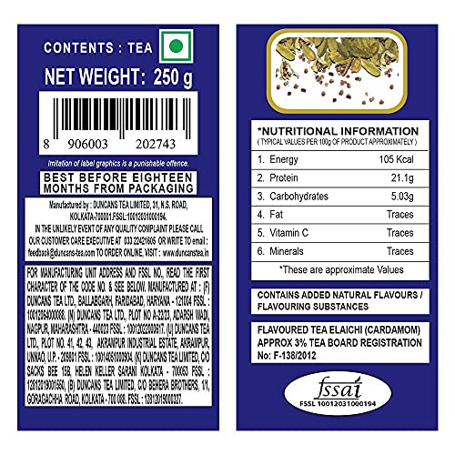 Duncans Sargam Tea Combo pack of Elaichi + Ginger &amp; Elaichi + 6 Natural Herbs &amp; Spices (250g each) (FROM INDIA SAB) - View 8 of 9