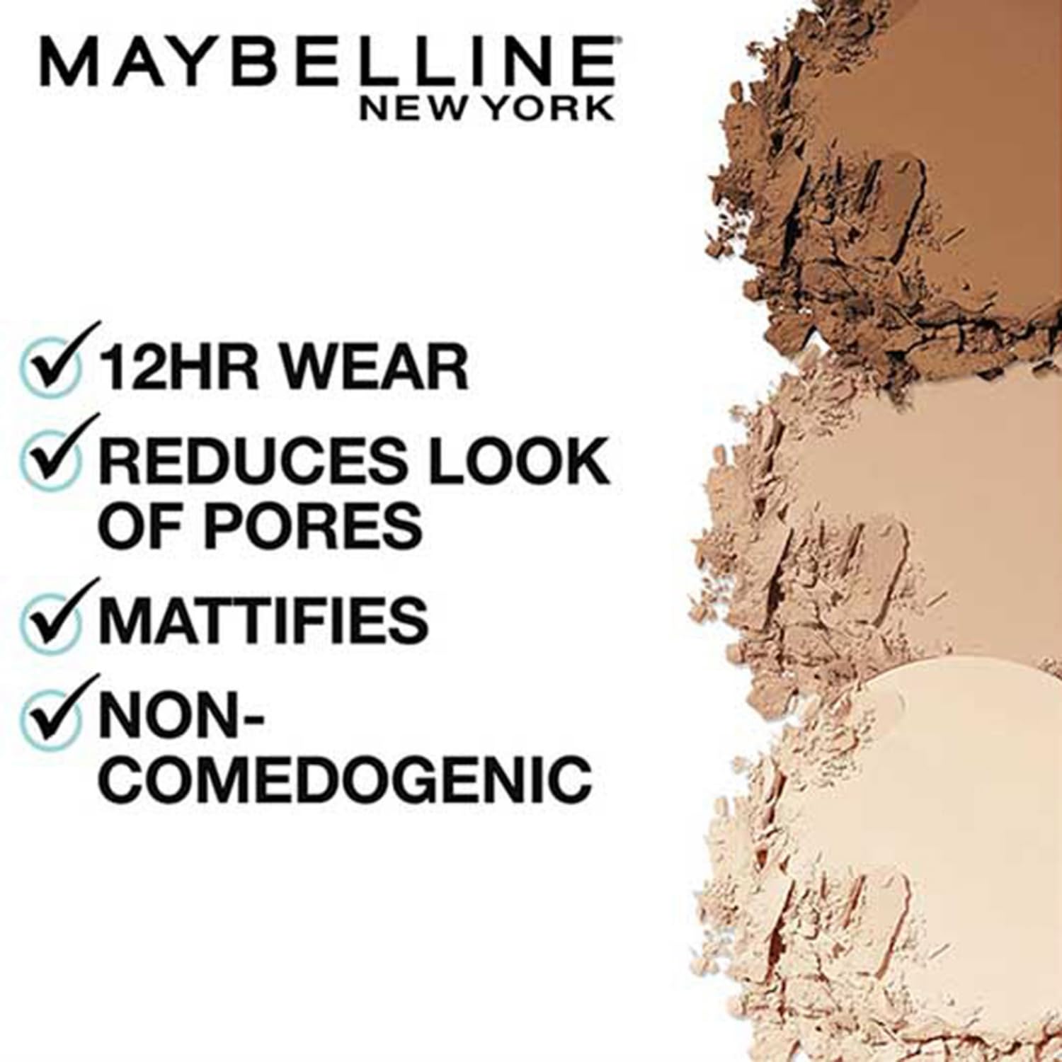 Maybelline New York Powder Foundation, Pressed Powder Compact, Mattifies Skin, Incl. Mirror and Applicator, Fit Me, 120 Classic Ivory, 8.5g FROM INDIA(SAM) - View 2 of 4