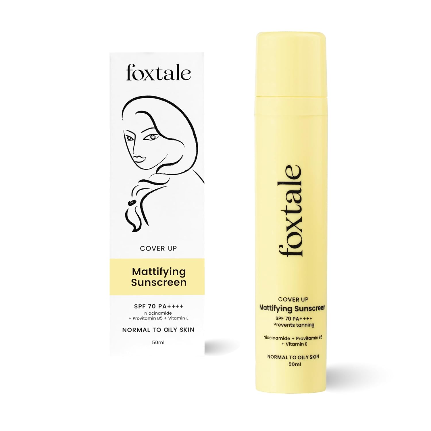 Foxtale Niacinamide Matte Sunscreen SPF 70+ PA++++, No White Cast, Non Greasy, Prevents Tanning, Men &amp; Women, For Normal to Oily Skin Type, 50 ml - Related product