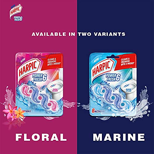 Harpic 35 gm - Floral Delight, Power Fresh 6 Toilet Cleaner Rim Block | Toilet flush cleaner blocks FROM INDIA(SAM) - View 4 of 7