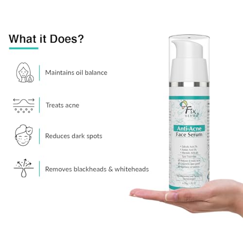 Fixderma 2% Salicylic Acid Serum for Anti Acne &amp; Spot Treatment with 5% Azelaic Acid &amp; 4% Mandelic Acid | Anti Acne Face Serum | Face Serum for Men &amp; Women | Face Serum for Oily Skin - 30g - View 3 of 4