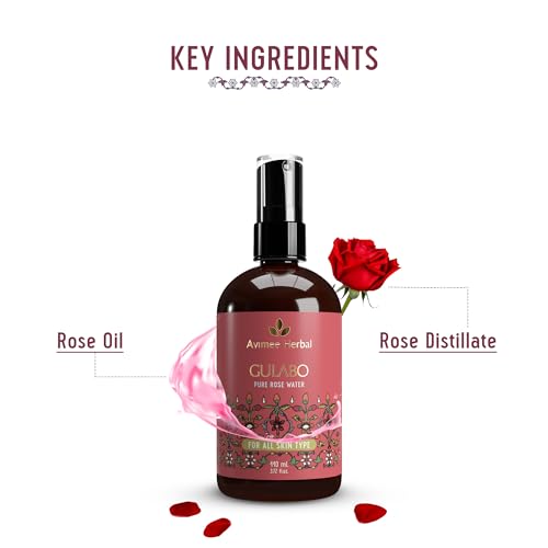 AVIMEE HERBAL Gulabo Pure Rose Water|Gulab Jal For Cleansing &amp; Toning|Made In-House Using Proprietary Extraction Method|Paraben Free|For All Skin Types|110 Ml, Pack Of 1  (FROM INDIA SAB) - Related product