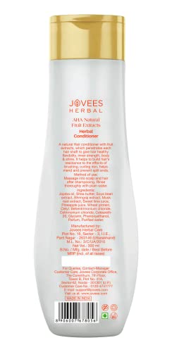 Jovees Herbal AHA Natural Fruit Extracts Conditioner | Gives Smooth, Silky And Tangle Free Hair | For Normal To Dry hair 300ml - View 2 of 2