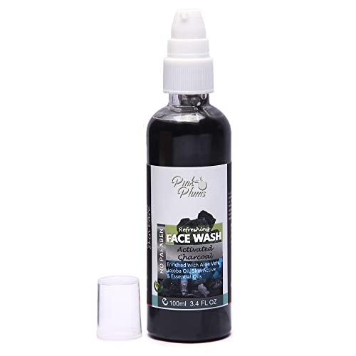 Pink Plums Charcoal Intense Clean Acne, Blackheads, Pimples &amp; Pollution Control Skin Brightening Face Wash, 100 ML  (FROM INDIA SAB) - View 2 of 3