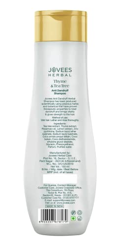 Jovees Herbal Thyme &amp; Tea Tree Anti Dandruff Shampoo | With Tea Tree, Thyme &amp; Lemon Extract | For All Hair Type | Prevents Dandruff &amp; Dry Scalp 150ML - View 2 of 3