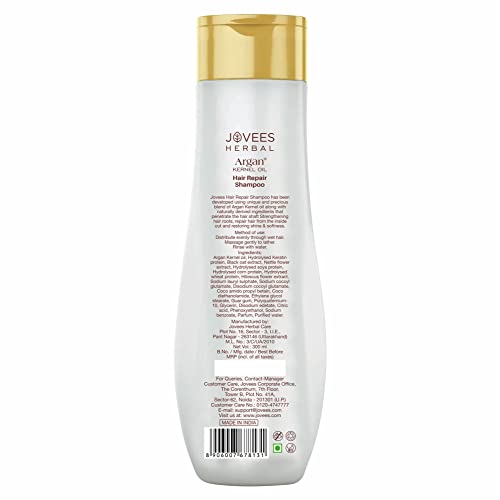 Jovees Herbal Argan Kernal Oil Hair Repair Shampoo For All Hair Types | Strengthen and Repairs Hair | Paraben &amp; Alcohol Free 300ml - View 2 of 3