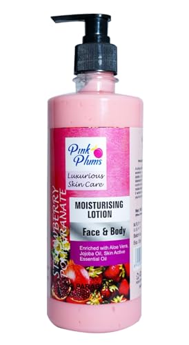 Pink Plums Body Lotion (Face &amp; Body) Pink Blossom &amp; Strawberry (500 ml X 2 pcs Combo Pack) Deep Hydrating Moisturising Lotion/Paraben Free  (FROM INDIA SAB) - View 2 of 2