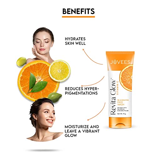 Jovees Herbal Vitamin C Face Wash 75g | Revita Glow | Vitamin C Rejuvenating Facewash | Infused with Kakadu Plum and Olives - View 4 of 4