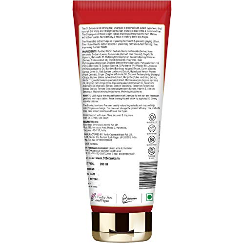 St.Botanica Go Strong Shampoo, 200ml Infused with Bamboo, Ginger &amp; Methi Extracts to Strengthen Hair &amp; Promote Hair Growth | No Parabens &amp; Sulphates | Vegan &amp; Cruelty Free (FROM INDIA SAB) - View 2 of 2