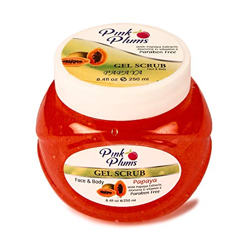 PINK PLUMS Glowing Papaya Gel Scrub, Charcoal Face Pack, Cool Mint Massage Cream, Apricot Scrub And Cool Mint Facial Gel With Vitamin-E Combo (Pack of 5) Each 250ml  (FROM INDIA SAB) - View 2 of 5