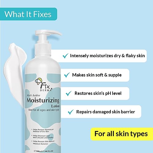 Fixderma Moisturizing lotion, Daily Moisturizer for Dry skin, Body &amp; face moisturizer, Provides Hydration &amp; calmness, Non-Comedogenic &amp; Non-Greasy - 500ml - View 2 of 3