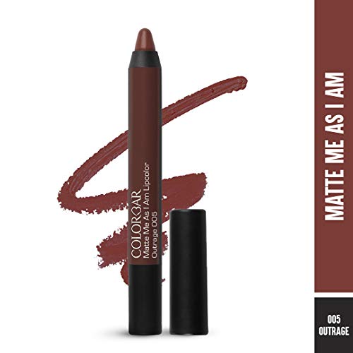 Colorbar Matte me as I am Lipcolor-Outrage, Mauve, 2 g | Moisturize and condition lips| Long Lasting| Waterproof and Smudge-proof(FROM INDIA SAB) - View 2 of 3