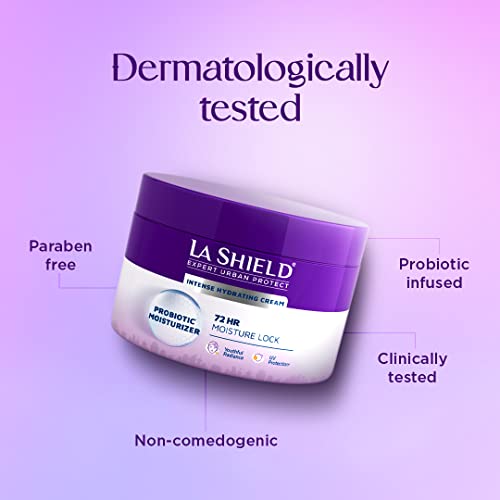 La Shield Probiotic Moisturizer Face Cream | 72 HR Hydration | Soft &amp; Supple Skin | For Dry Skin, Normal Skin, Oily Skin &amp; Sensitive Skin | Quick Absorption I Repairs UV Damage | Dermatologically Tested I 50g | Pack of 2 (FROM INDIA SAB) - View 3 of 4