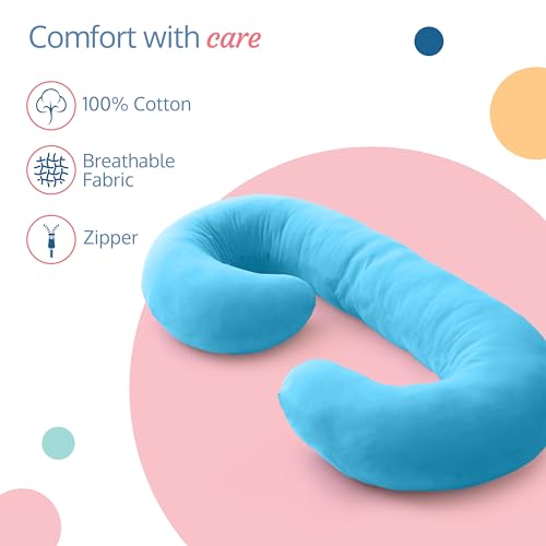 LuvLap Maternity Pillow for Pregnancy Sleeping, Maternity Pillow for Pregnant Women, C-Shaped Pillow, Full Body Pillow, Washable Cover, Ideal for Pregnant Women &amp; Nursing Moms (Blue Radiance) (FROM INDIA SAB) - View 4 of 4