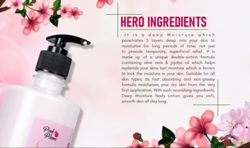 PINK PLUMS Body lotion Luxurious Skin Care Deep Nourish Moisturising Pink Blossom for Dry Skin, 500ml  (FROM INDIA SAB) - View 4 of 4