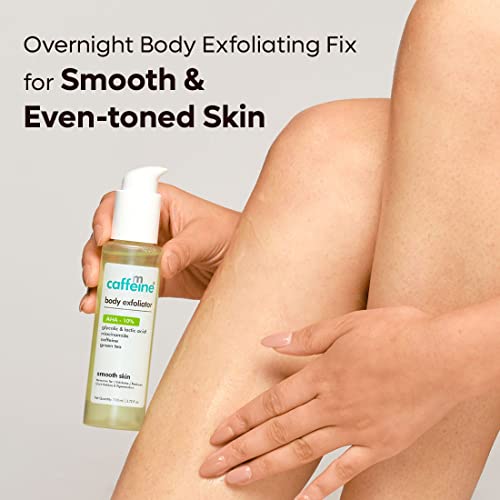 mCaffeine 10% AHA Body Exfoliator with Green Tea for Dark Spots &amp; Pigmentation | Reduces Dark Patches, Exfoliates &amp; Removes Tan | Smoothens Skin | For All Skin Types - 110ml(FROM INDIA)JEZ - View 2 of 3