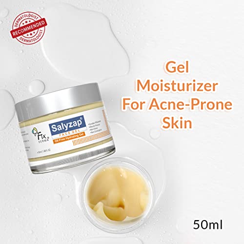Fixderma Salyzap Face gel, Oil free hydrating gel, Deep Moisturization, Moisturizer for acne prone skin, Soothes acne and redness, non-comedogenic, non-greasy gel, Dermatologist tested - 50ml - View 2 of 4