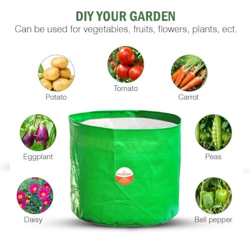 Casa De Amor Premium HDPE UV Protected 250 GSM Round Shaped Green Colour Plants Grow Bags Suitable for Terrace and Vegetable Gardening (Size 12x12 Inches, Pack of 10) (FROM INDIA)NUZ - View 6 of 6