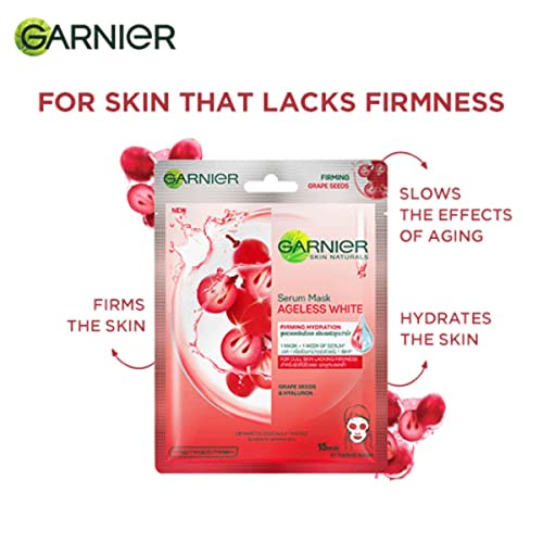 Garnier Skin Naturals, Ageless White, Face Serum Sheet Mask (Red), 28g FROM INDIA (SAM) - View 4 of 4