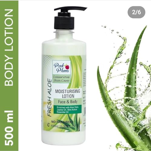 Pink Plums Body Lotion (Face &amp; Body) Pink Blossom &amp; Aloe Vera (500 ml X 2 pcs Combo Pack) Deep Hydrating Moisturising Lotion/Paraben Free  (FROM INDIA SAB) - View 3 of 4