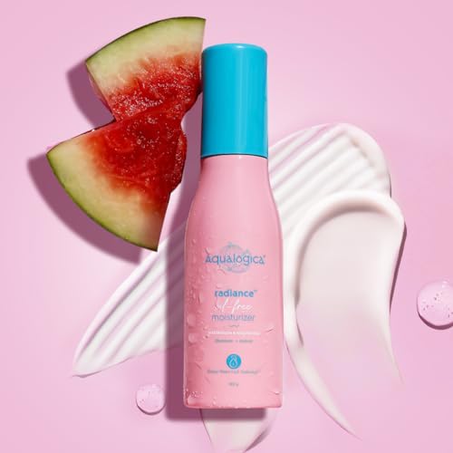Aqualogica Radiance+ Oil-Free Moisturizer with Watermelon &amp; Niacinamide for Deeply Nourished, Combination Skin, Oil-Free &amp; Radiant Skin of Men &amp; Women -100g (FROM INDIA SAB) - View 3 of 3