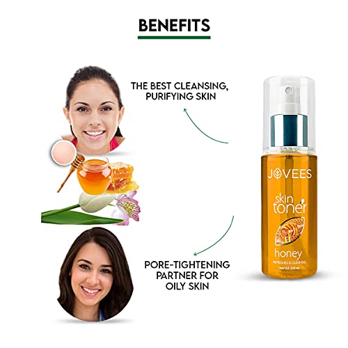 JOVEES Herbal Honey Toner | Cleanses &amp; Moisturises | Pore Tightening | Toner For Dry Or Combination Skin | Paraben &amp; Alcohol Free | 200 Ml, Pack of 1 - View 4 of 4
