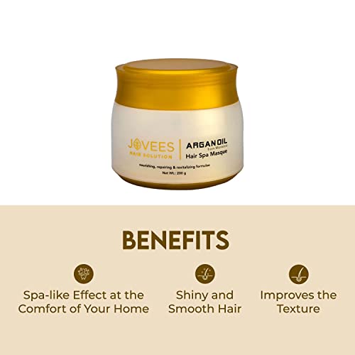 Jovees Herbal Argan Oil Hair Spa Mask for Dry and Fizzy Hair | Controls Hairfall and Repairs Damaged Hair | Rich in Moroccon Argan Oil and Jojoba Oil | For Women/Men | 200GM - View 3 of 3