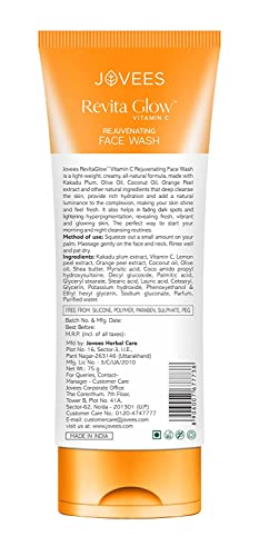 Jovees Herbal Vitamin C Face Wash 75g | Revita Glow | Vitamin C Rejuvenating Facewash | Infused with Kakadu Plum and Olives - View 2 of 4