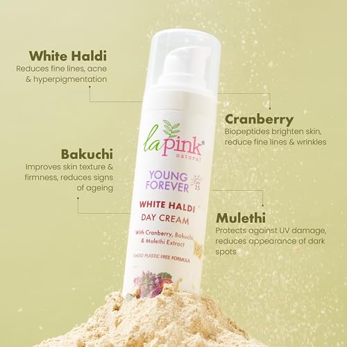La Pink Young Forever Day Cream | 100% Microplastic Free Formula | White Haldi | For All Skin Types | 50g (FROM INDIA SAB) - View 3 of 3