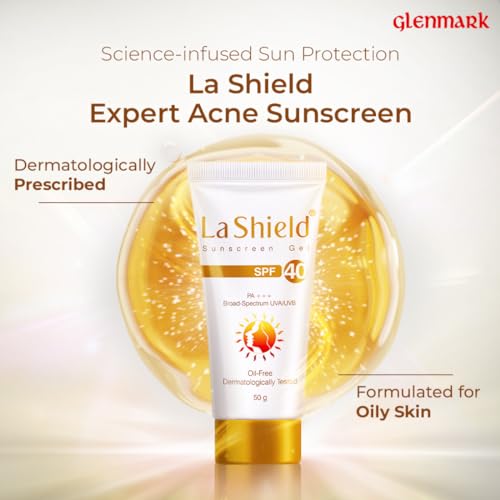 La Shield SPF 40 PA+++ Mineral Sunscreen Gel | Superior Matte Finish | Oil-free | Lightweight | No white cast | For Acne Prone, Oily or sensitive skin |Dermatologist Prescribed | 50g (FROM INDIA SAB) - View 2 of 4