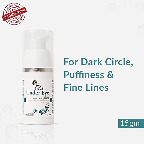 Fixderma Under eye cream | For Dark circles| Controls puffiness | Diminishes under eye ageing | Prevents fine lines | Sooths under eye| Youthful eyes | Safe &amp; Effective cream| Paraben free- 15g - View 3 of 5