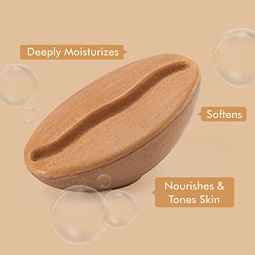 mCaffeine Moisturizing Coffee Bath Soap For Tan Removal | With Coffee, Cocoa Butter &amp; Almond Milk | Cream Bathing Soap For Nourishing and Softening Skin | 100% Vegan Soap with Rich Creamy Coffee Aroma - View 3 of 3