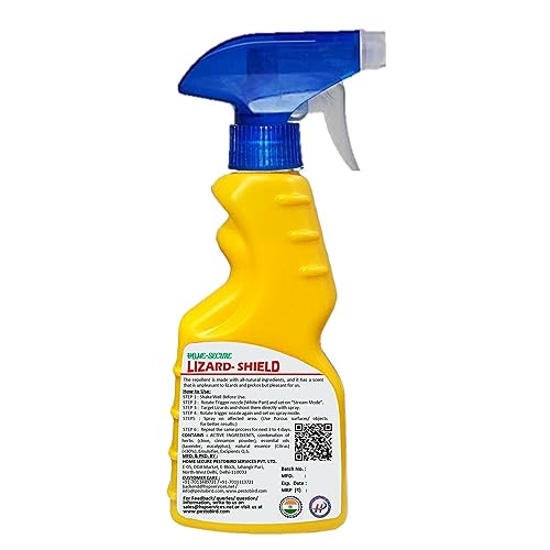 Home-Secure Lizard-Shield Natural Lizard Repellent Spray, Herbal Protection from Lizards, Long Lasting, Chemical Free, Pet Safe, Kids Safe, Eco-Friendly Lizard Spray-280 ML (FROM INDIA)NUZ - View 2 of 5