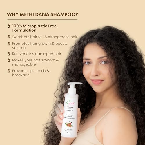 La Pink Methi Dana 8-in-1 Shampoo with Hibiscus &amp; Onion | For Hair Fall Control | 100% Microplastic Free Formula | All Hair Types | 250ml (FROM INDIA SAB) - View 2 of 3