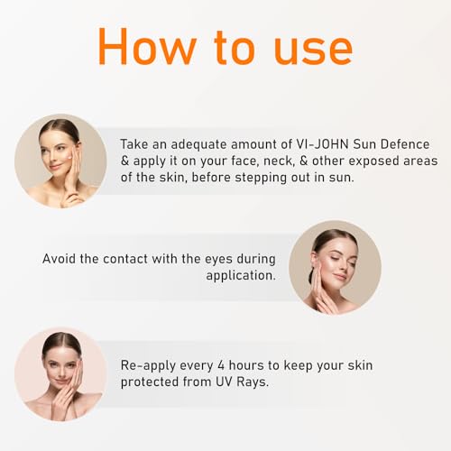 VI-JOHN Sunscreen - SPF 50 PA+++ Brightening Skin Glow Sunscreen, No White Cast with Vitamin C &amp; 1% Hyaluronic (100 g) (FROM INDIA SAB) - View 3 of 3