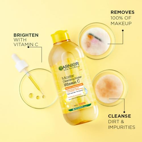 Garnier Vitamin C Micellar Cleansing Water - Anti Pollution Gentle Cleanser For Bright Skin, Dermatologically Tested, Vegan, Suitable For Dull Skin, For Men &amp; Women, Remove 100% Dirt, Pollution, 125ml FROM INDIA (SAM) - View 3 of 3