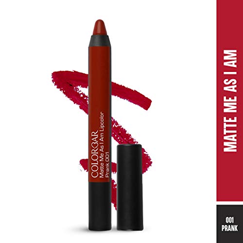 Colorbar Matte me as I am Lipcolor-Prank, Red, 2.8 g | Moisturize and condition lips| Long Lasting| Waterproof and Smudge-proof (FROM INDIA SAB) - View 2 of 3